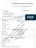 Students Fresh Application Form