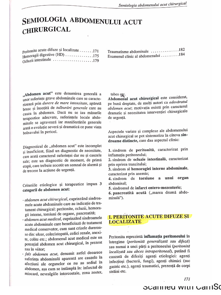 Abdomen Acut Chirurgical | PDF