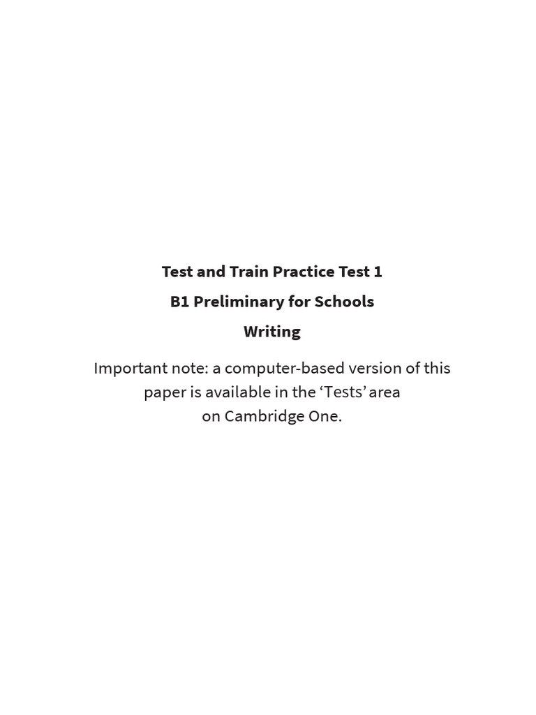 B1 Writing Test Practice Paper 1 | PDF