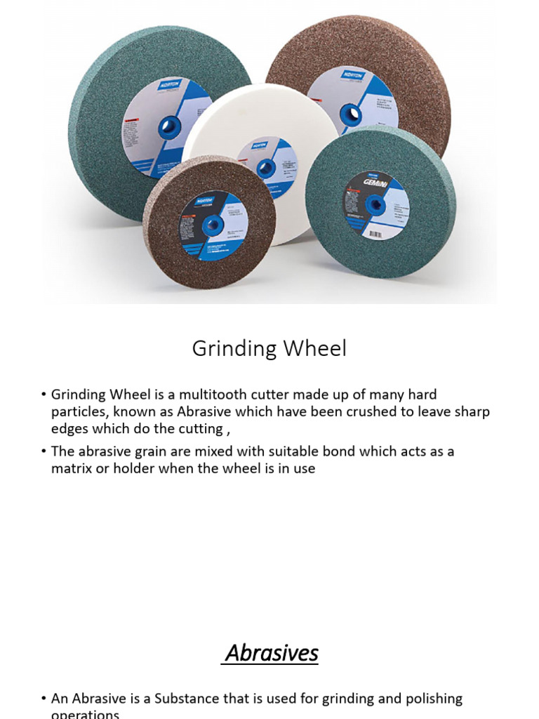 Grinding Wheel Types and Specifications | PDF | Abrasive | Aluminium Oxide