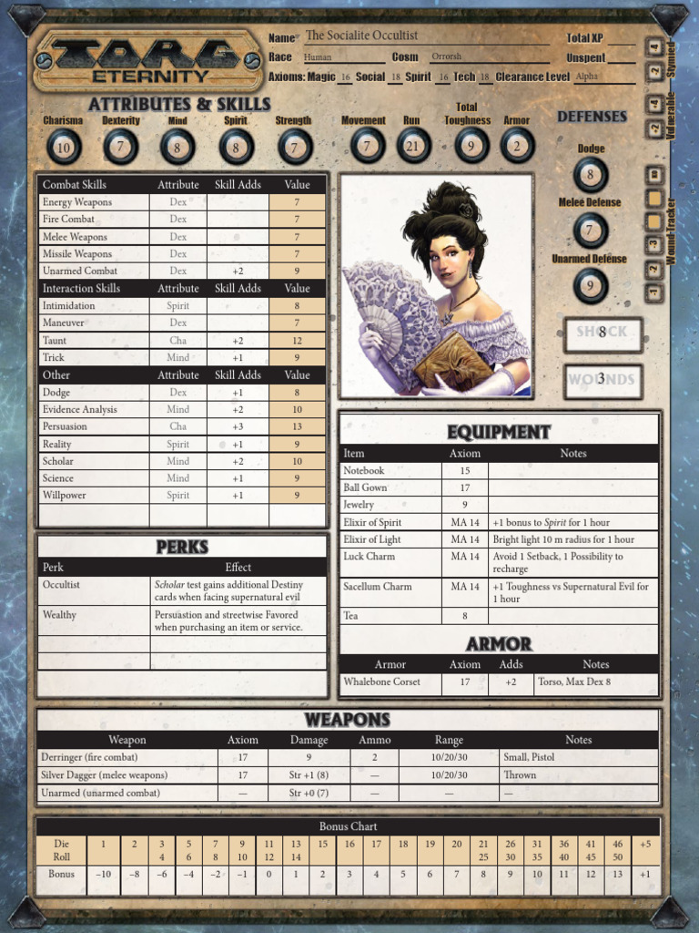 Socialite Occultist Character Sheet | PDF