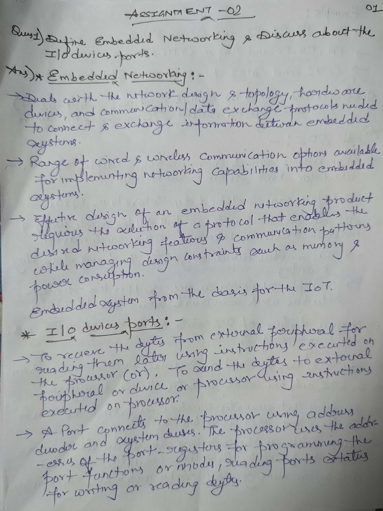 Embedded System Complete Assignment | PDF