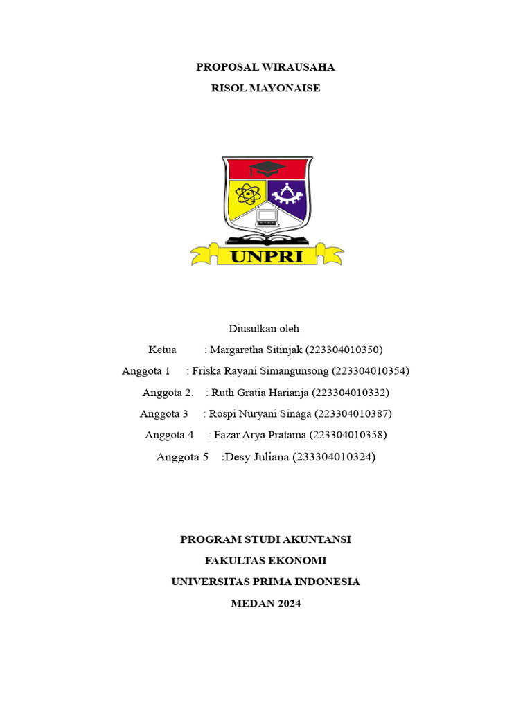 Proposal Usaha Risol Mayonaise | PDF