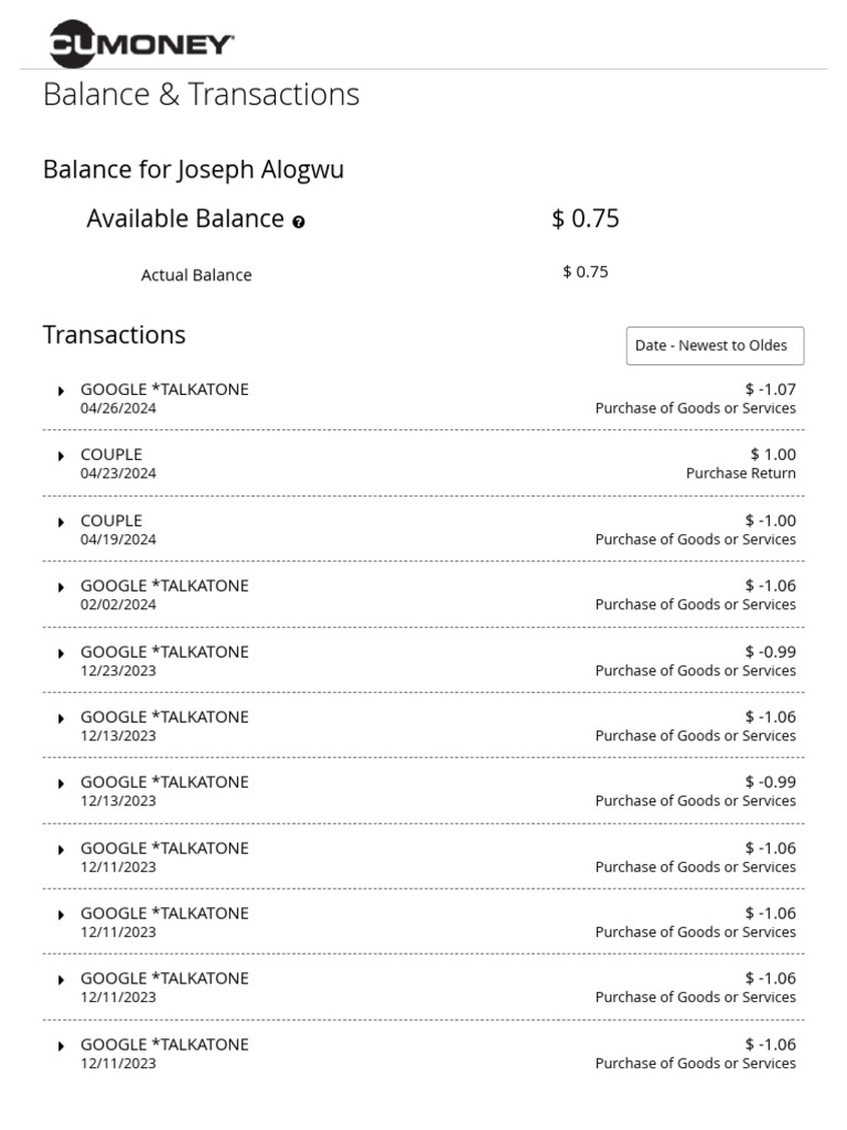 Envisant - Balance & Transactions | PDF | Payments | Banking Technology