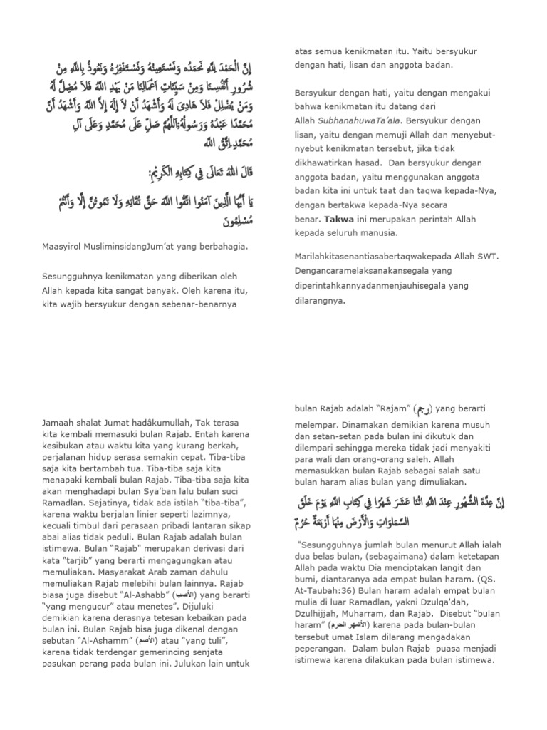 Keutamaan Bulan Rajab dalam Islam | PDF