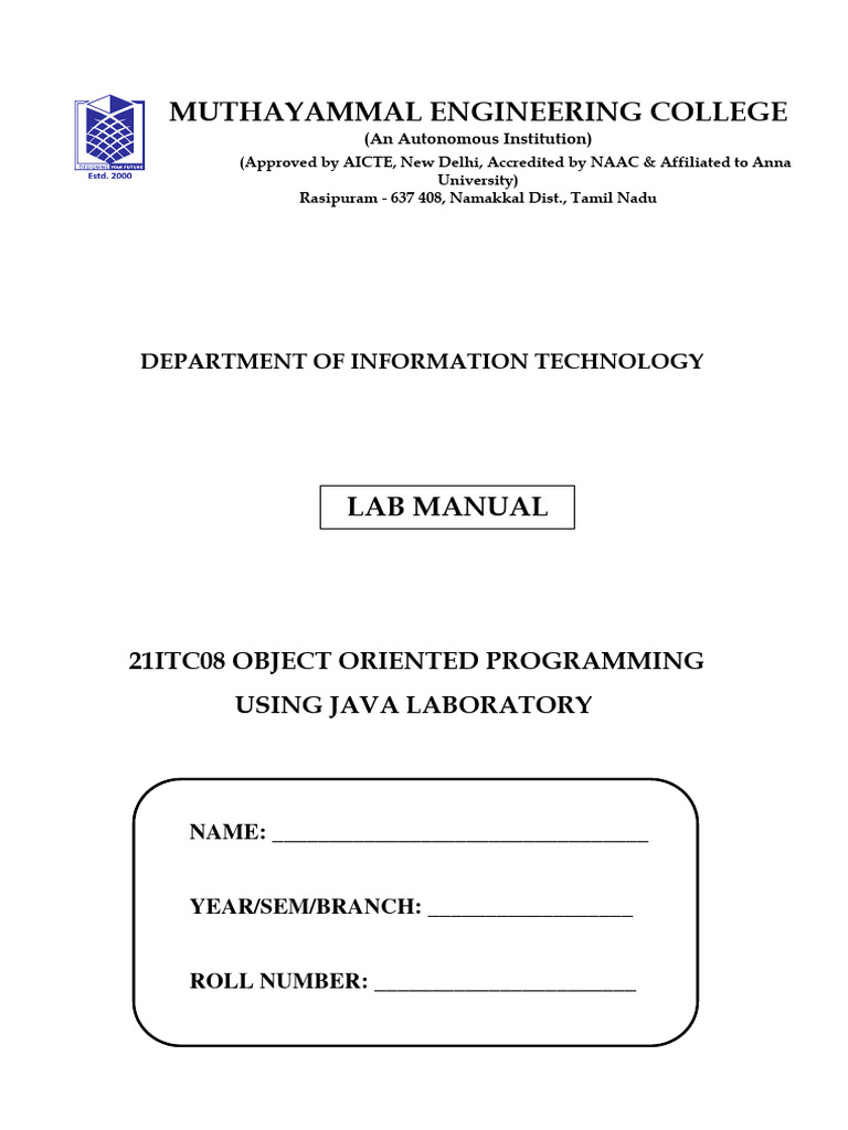 Oops Lab Manual | PDF | Engineering | Analysis