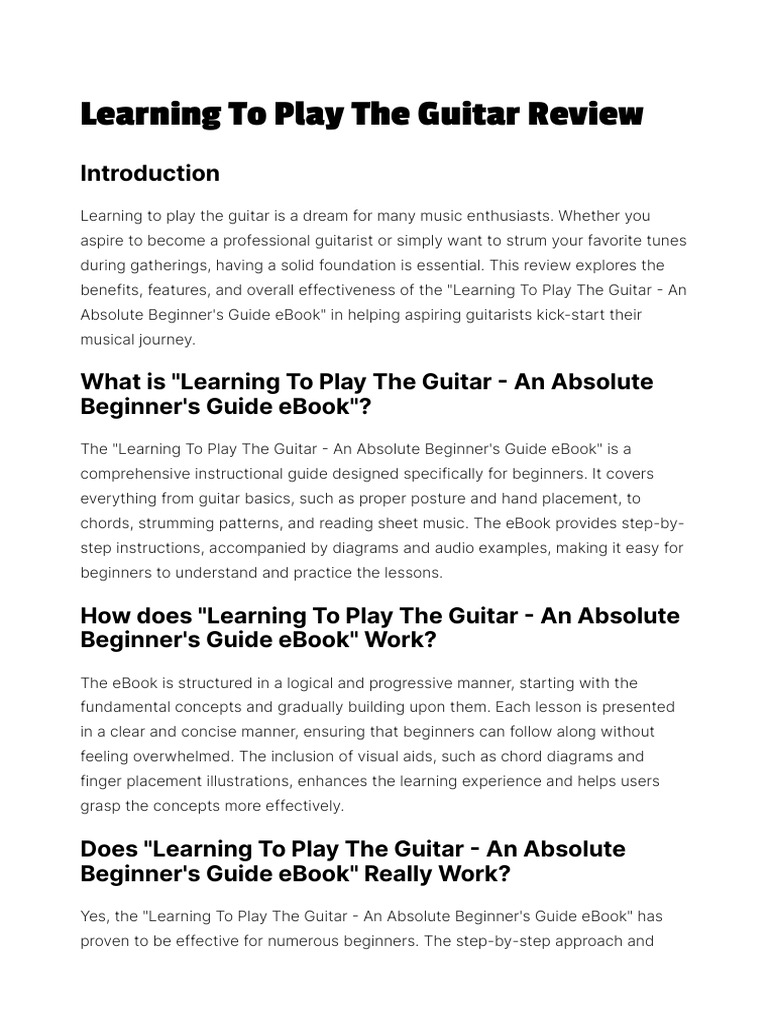 Beginner's Guide to Learning Guitar | PDF | Guitars | Sheet Music