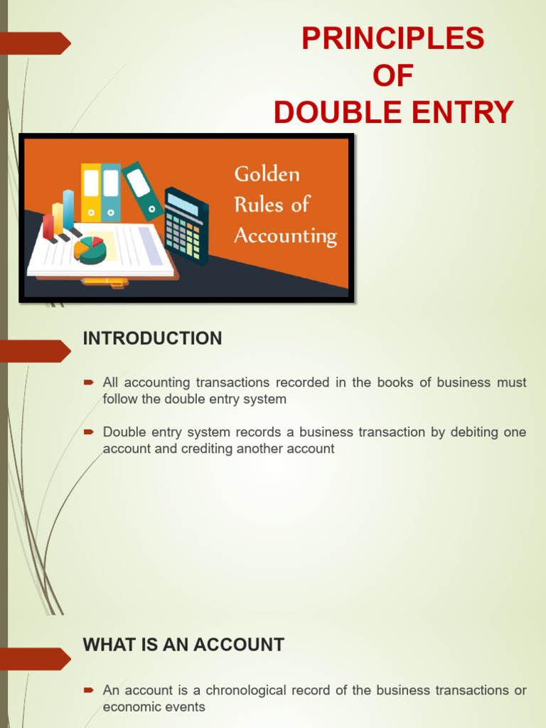 Principles of Double Entry Accounting | PDF | Debits And Credits ...