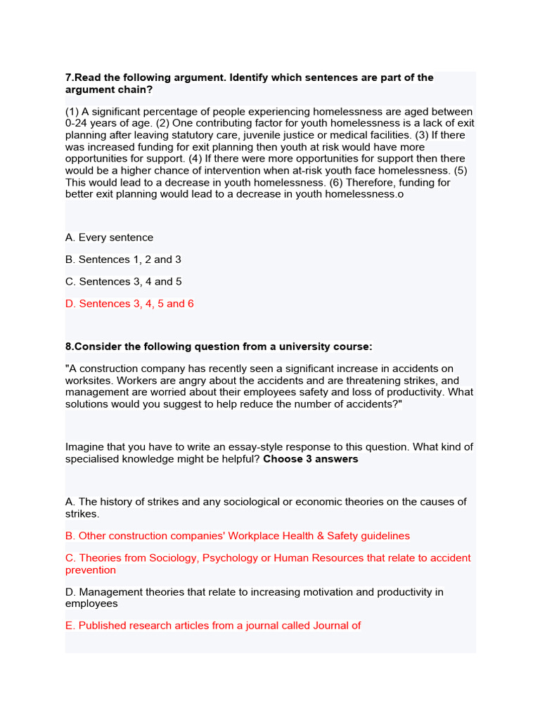 Analyzing Arguments and Problem-Solving | PDF | Argument | Information