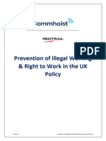 Prevention of Illegal Working and Right To Work in The UK Policy