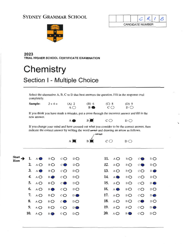 Chemistry Trial Exam 2023 | PDF | Solubility | Chemical Polarity