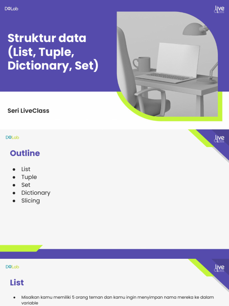 Part 3 - Struktur Data (List, Tuple, Dictionary, Set) | PDF