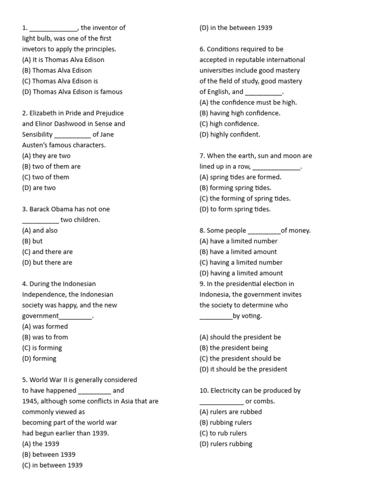 Latihan Toefl Pdf Atoms Sun