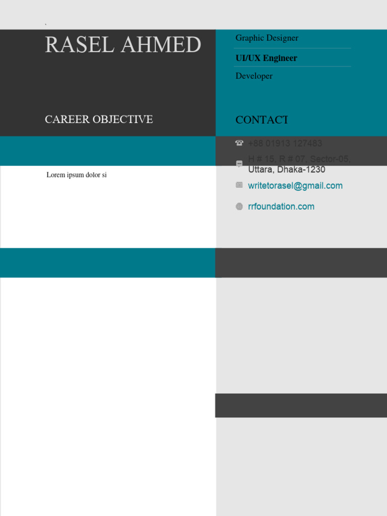 Color Block Resume PDF