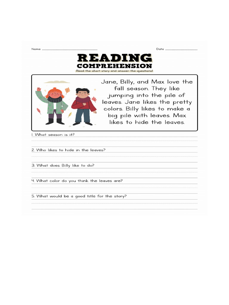 Printable Short Story Worksheets 302715.Jpg | PDF