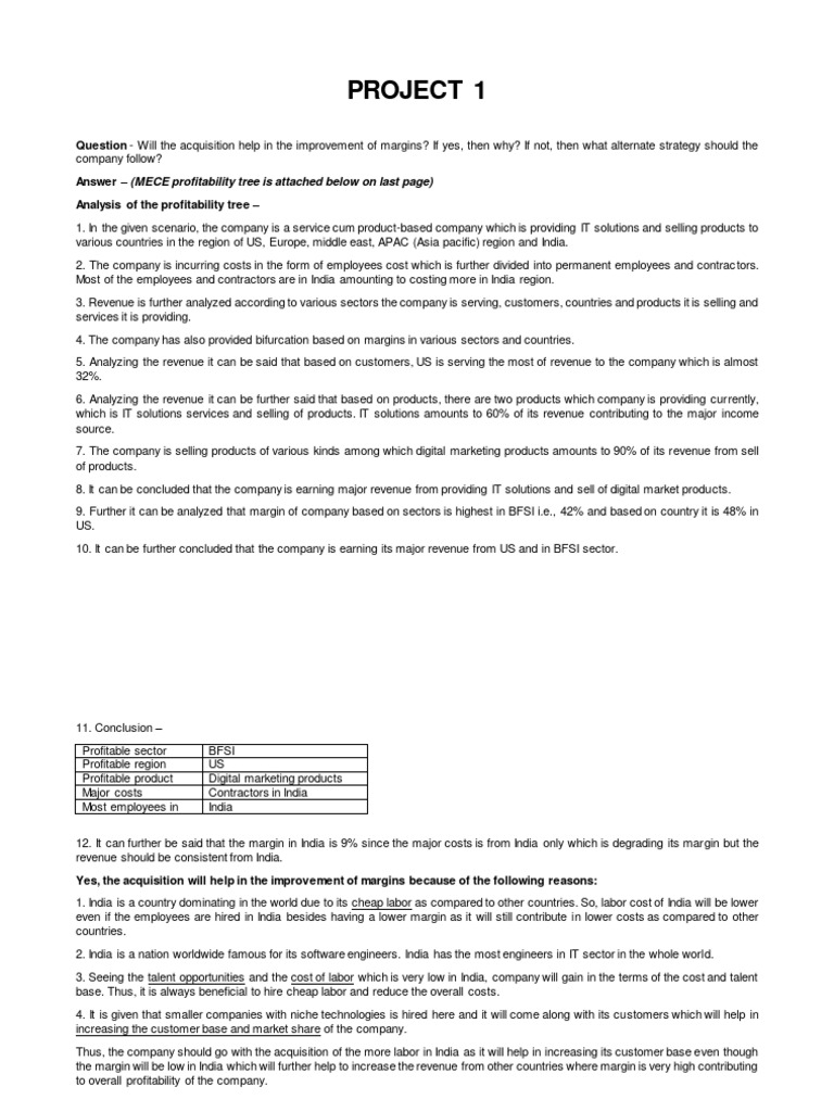 Acquisition Impact on Profit Margins Analysis | PDF | Profit (Economics ...