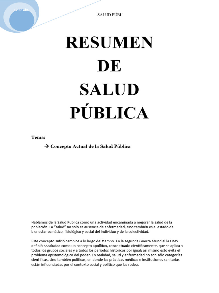 Salud Publica Pdf Organización Panamericana De La Salud Medicina