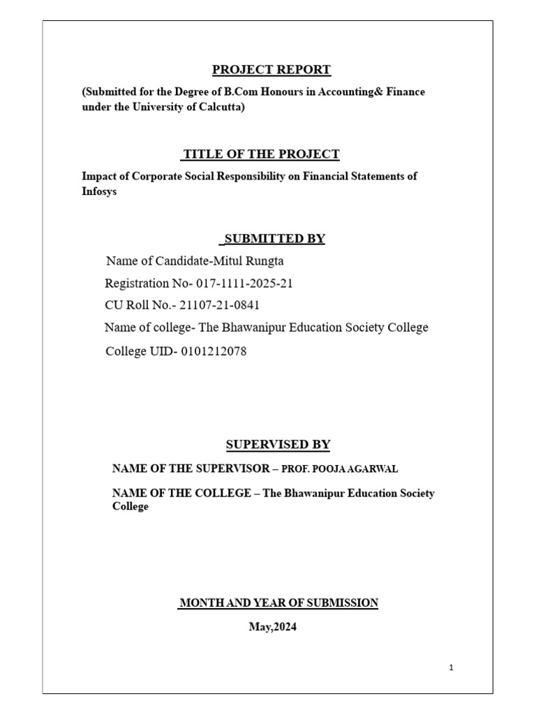 CSR Impact on Infosys Financials | PDF | Corporate Social ...