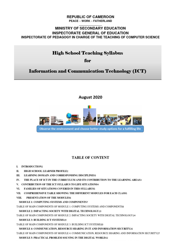 ICT HS Syllabus WSS Buea | PDF | Computer File | Educational Technology