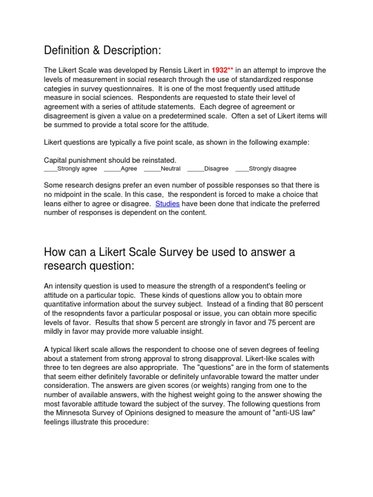 Likert Scale: Pros, Cons, and Uses | PDF | Likert Scale | Survey ...