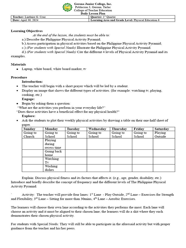 SpEd Lesson Plan Download Free PDF Lesson Plan Learning