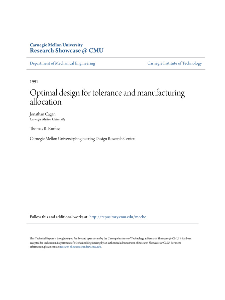 Optimal design for tolerance and manufacturing allocation download