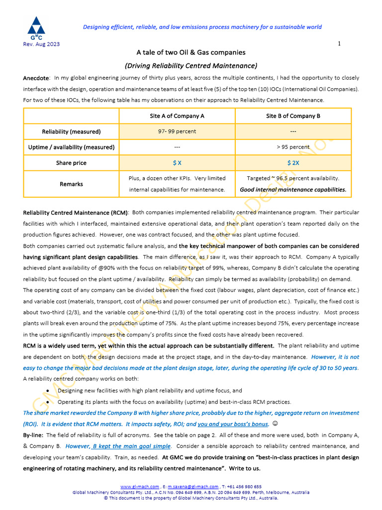 RCM Strategies in Oil & Gas Industry | PDF | Reliability Engineering ...