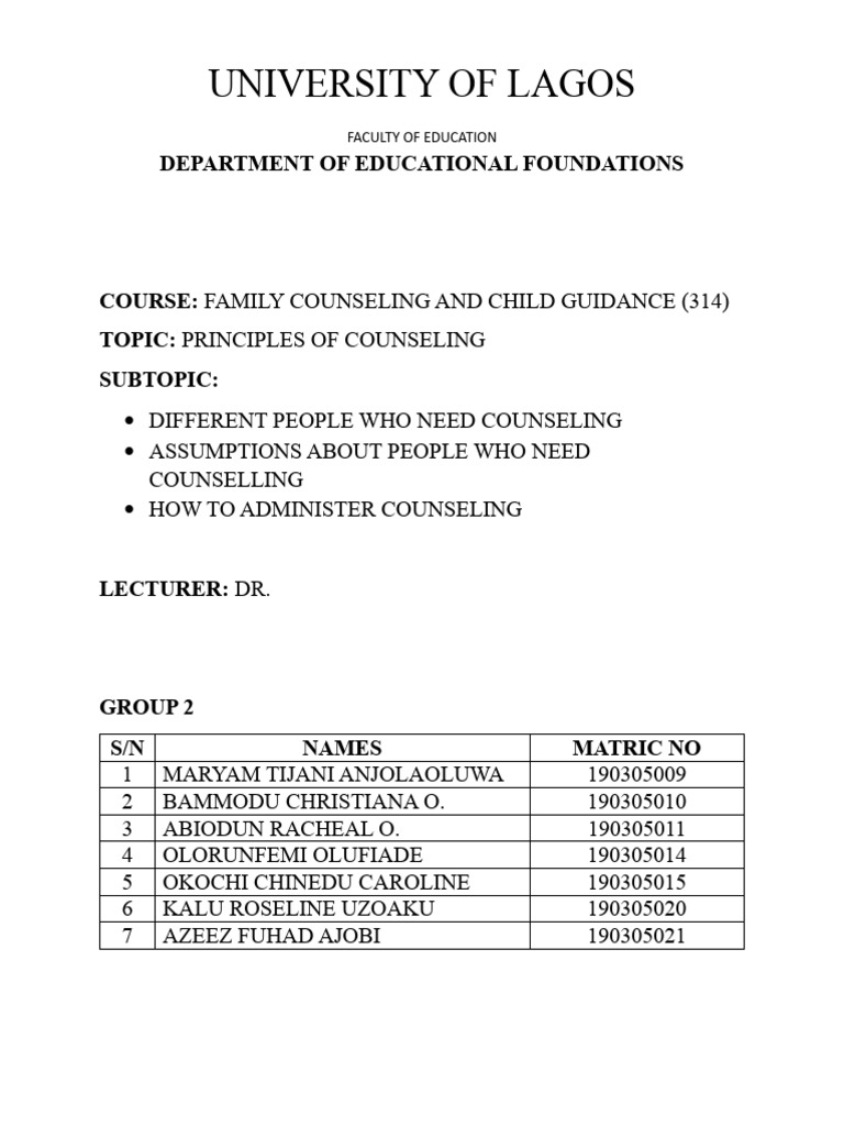 Principles of Counseling Explained | PDF | Psychotherapy | Counseling ...