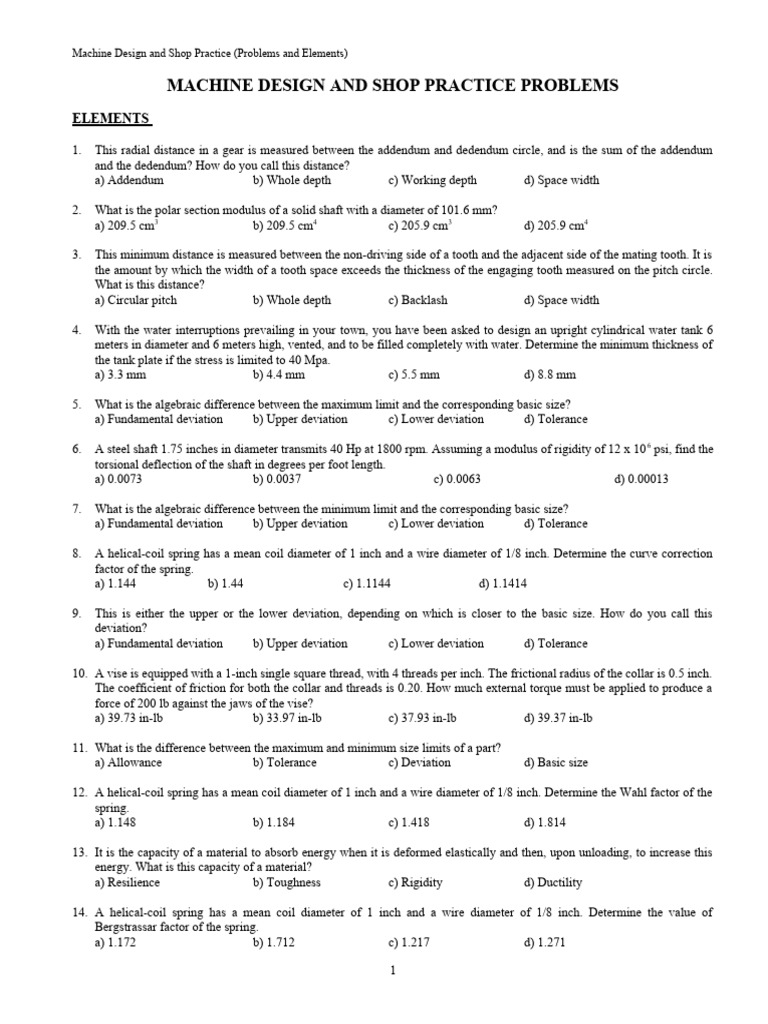 Machine Design Problems and Solutions | PDF | Gear | Belt (Mechanical)