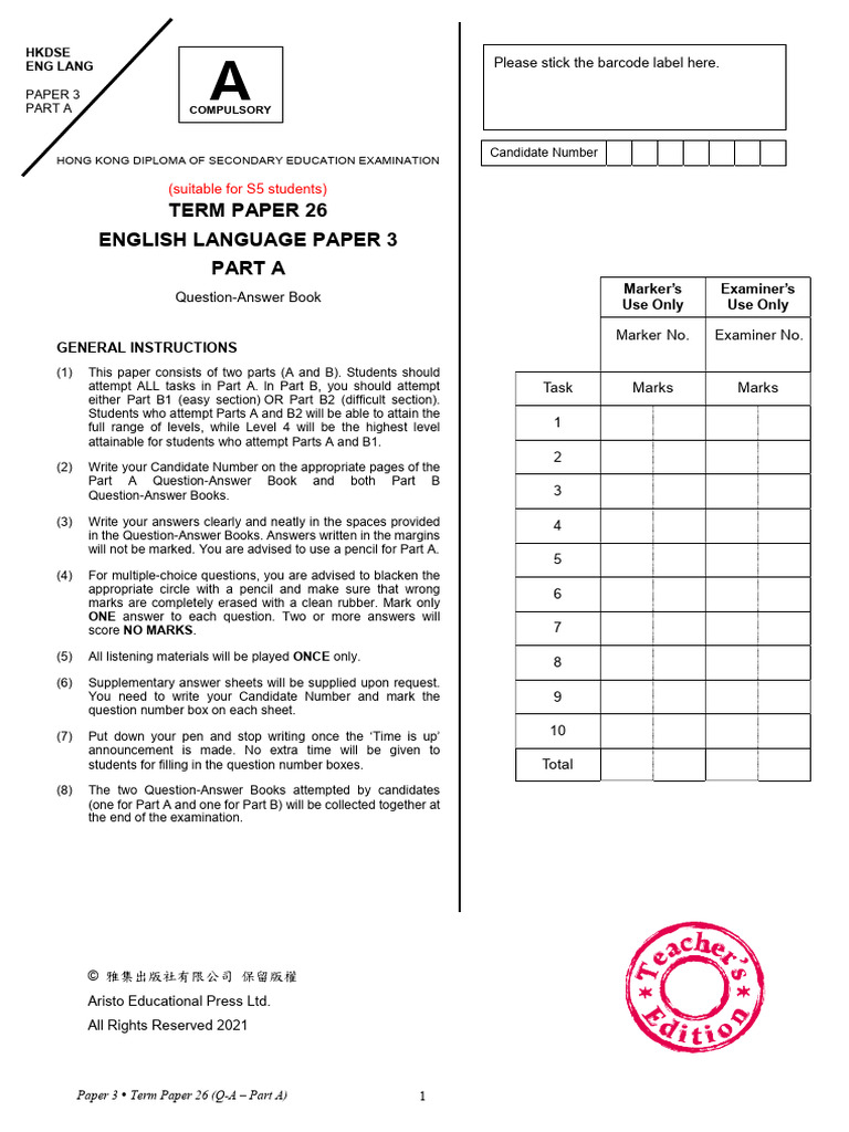 HKDSE English Language Paper 3 Guide | PDF | Fashion | E Textiles