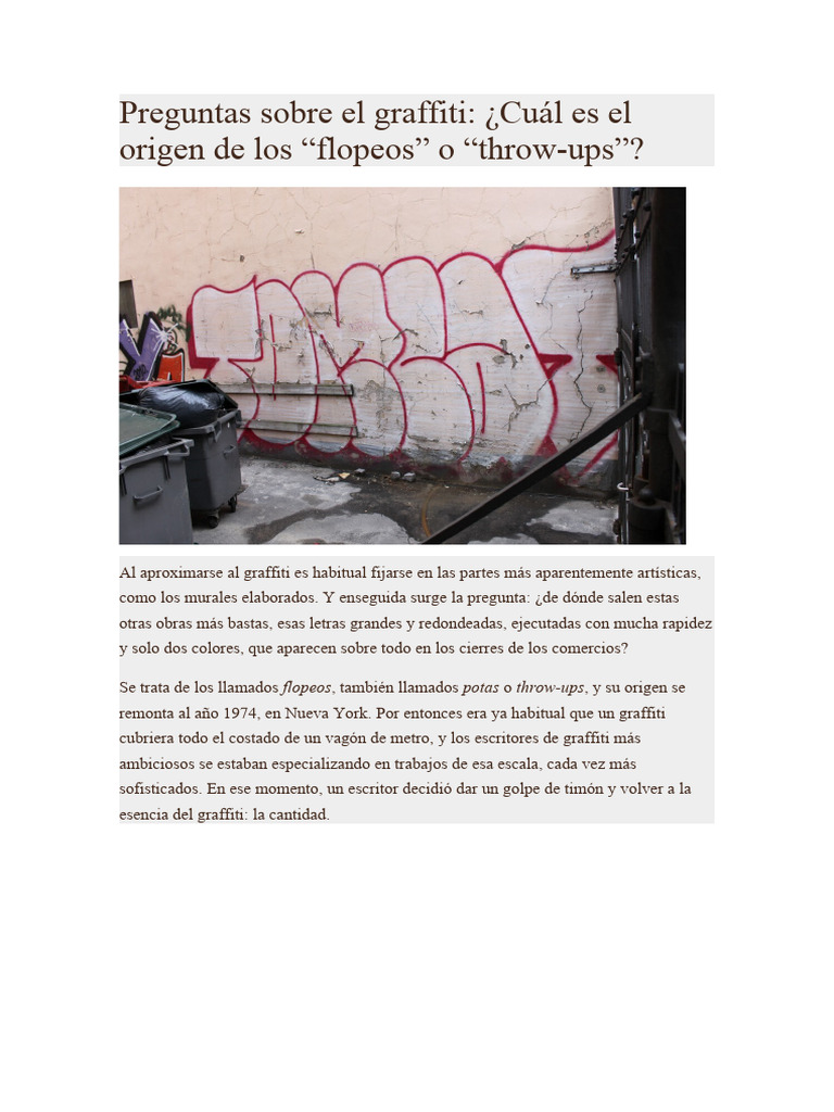 Origen y evolución del throw-up en graffiti | PDF | Pintada, image size:768x1024