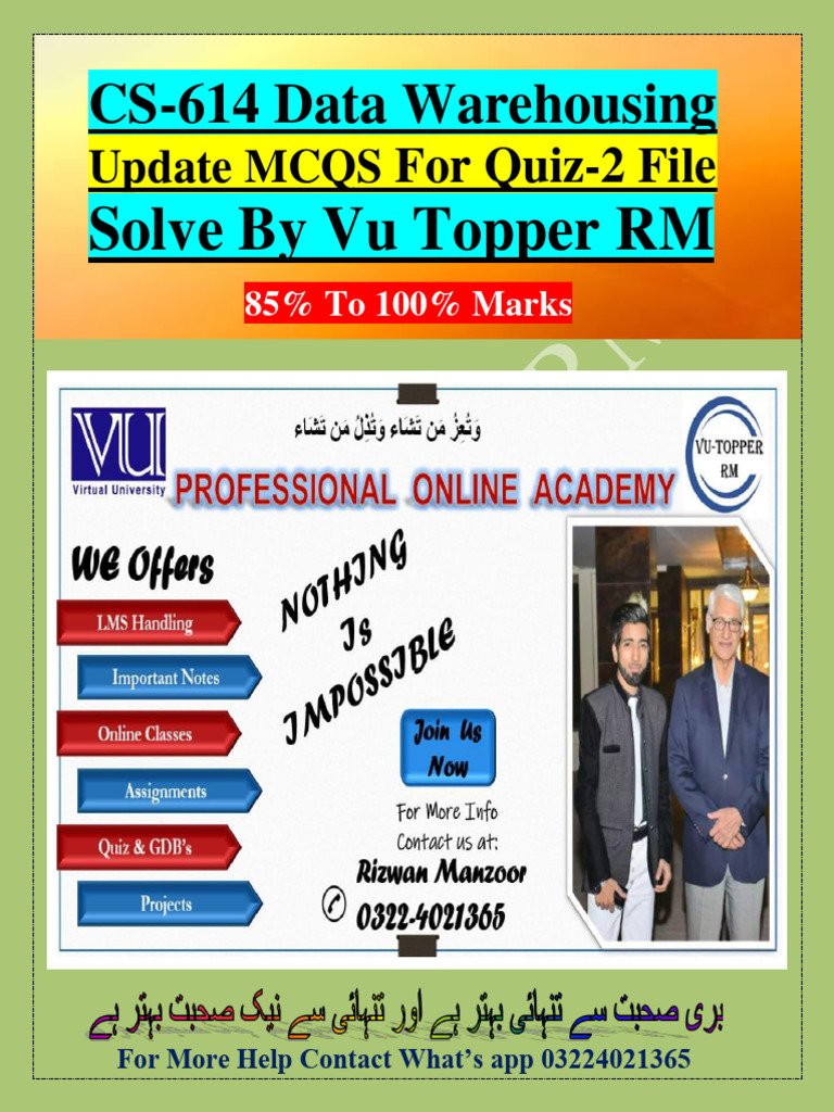 Data Warehousing MCQs for Quiz-2 | PDF | Data Warehouse | Databases