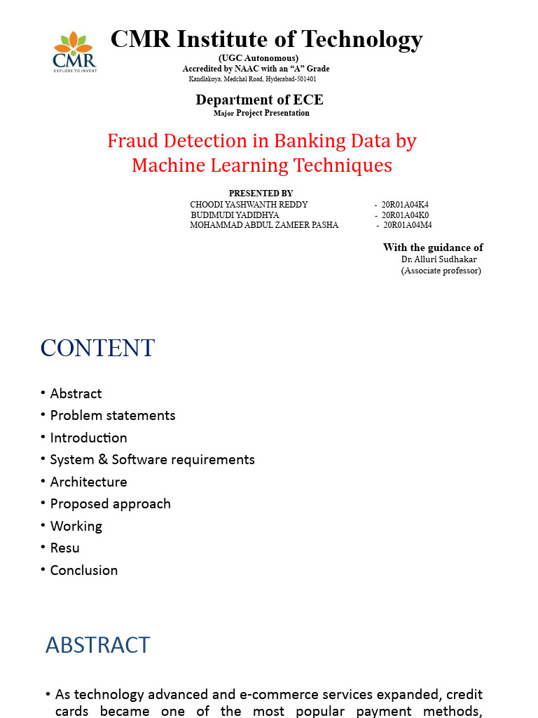 Machine Learning for Banking Fraud Detection | PDF | Deep Learning ...