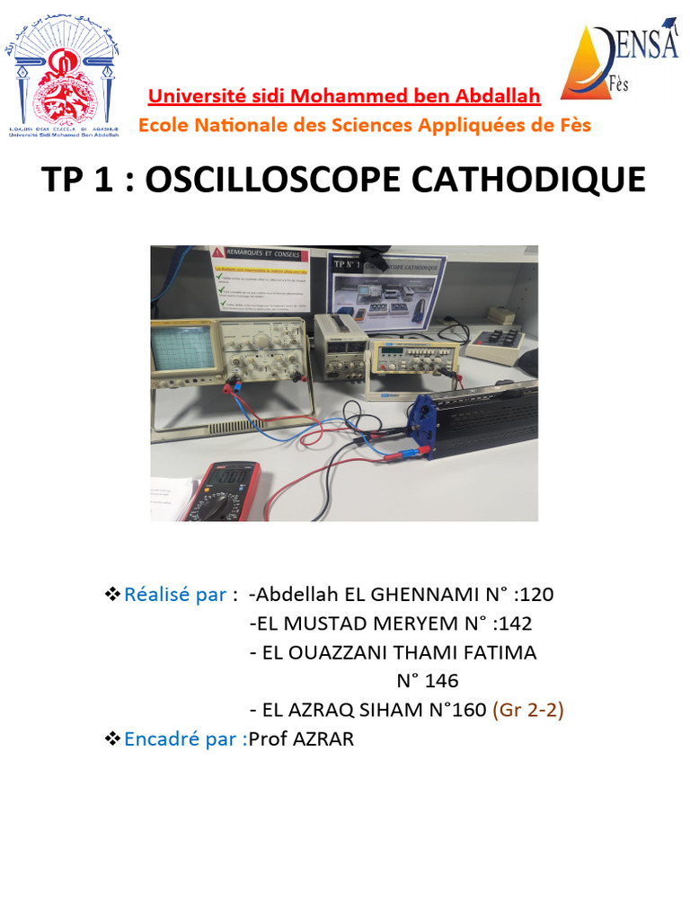 Utilisation de l'Oscilloscope en TP | PDF | Équipement | Électrotechnique