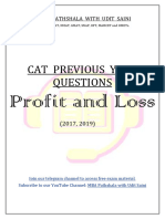 Profit Loss CAT Previous Year Ques. Udit Saini