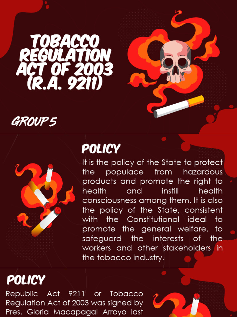 Overview of RA 9211: Tobacco Regulation | PDF | Tobacco Smoking