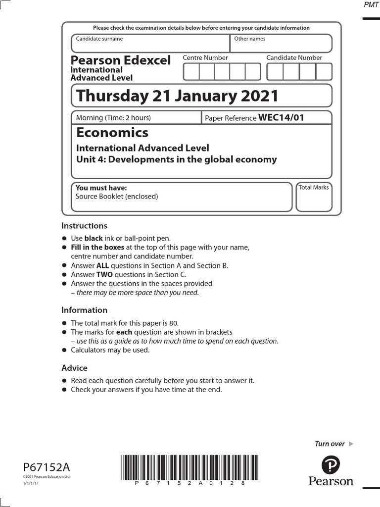 Economics Exam Paper: Global Economy Insights | PDF | Inflation | Gini ...
