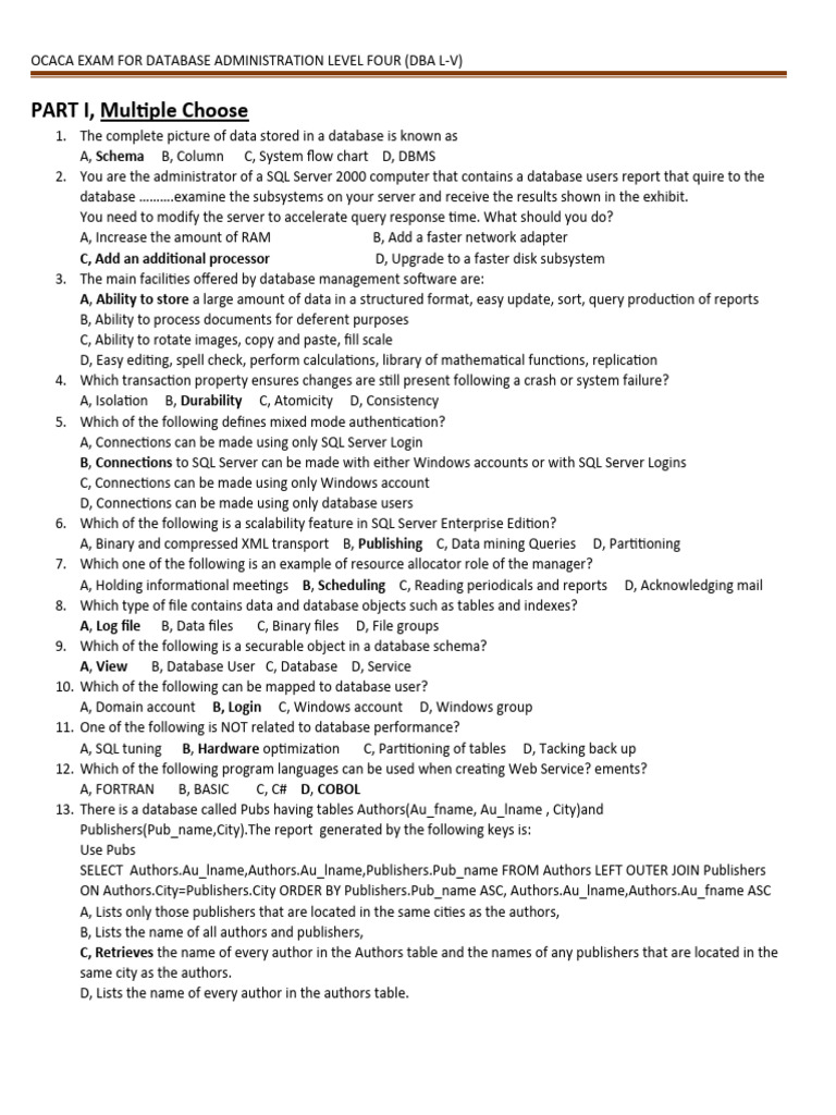 Level - Four - Theory September 2010 | PDF | Databases | Microsoft Sql ...