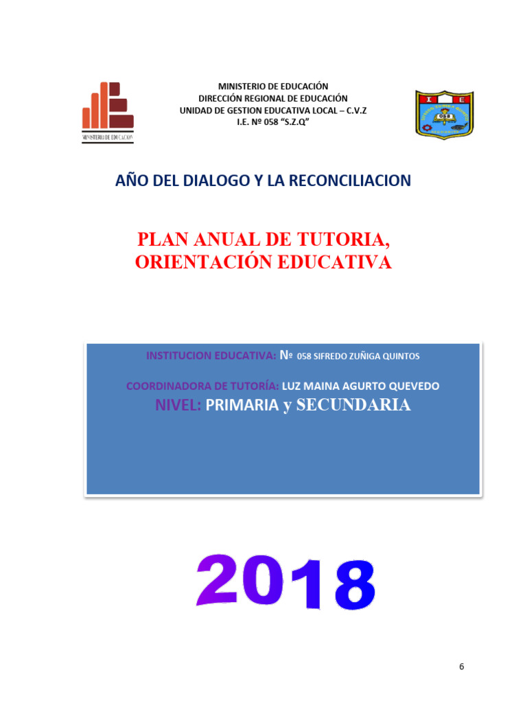 Plan Anual de Tutoría 2025 | PDF | Enseñando | Aprendizaje