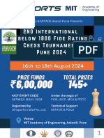 2nd International Open Fide U1800 Rating Chess Tournament Pune 2024