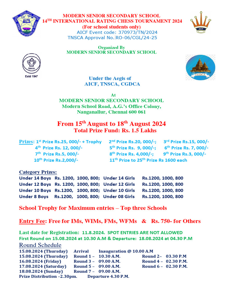 PROPECTUS-FIDE-MODERN-RATED-2024-ok | PDF | Chess