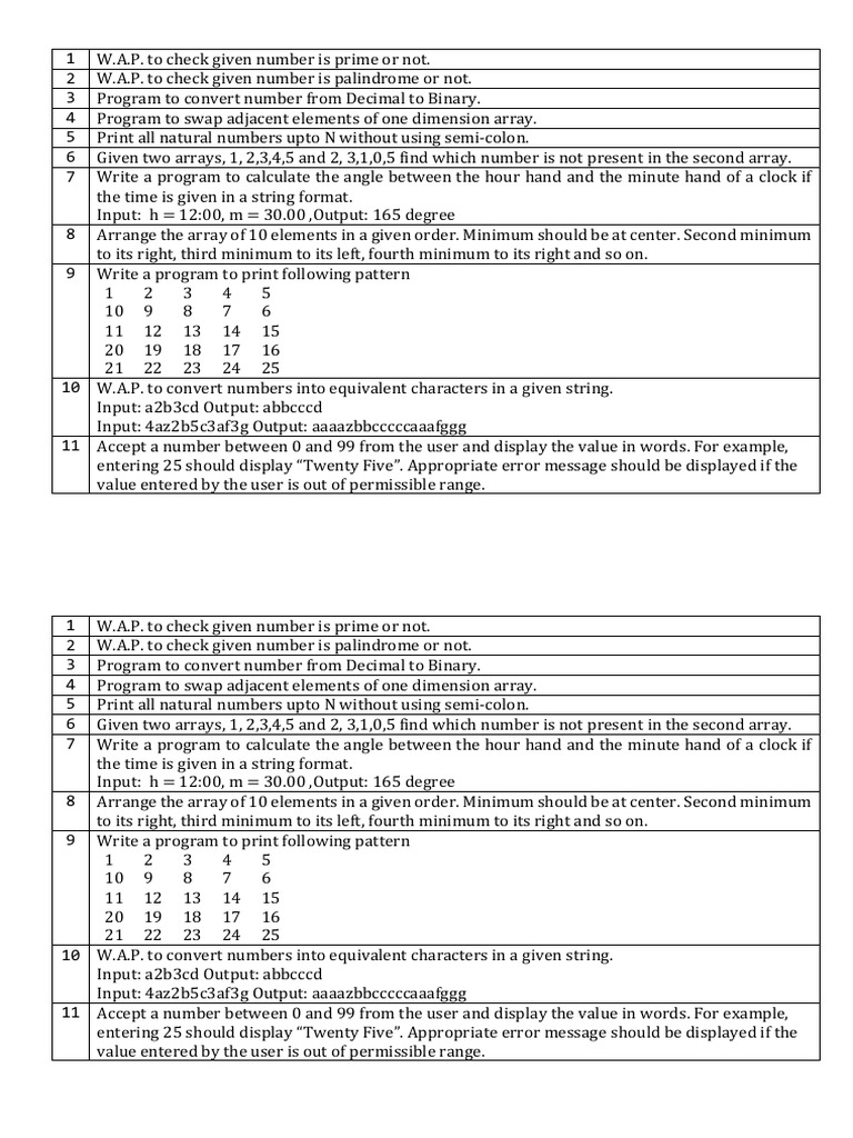 Question Paper Programming Test 2023 | PDF | String (Computer Science ...