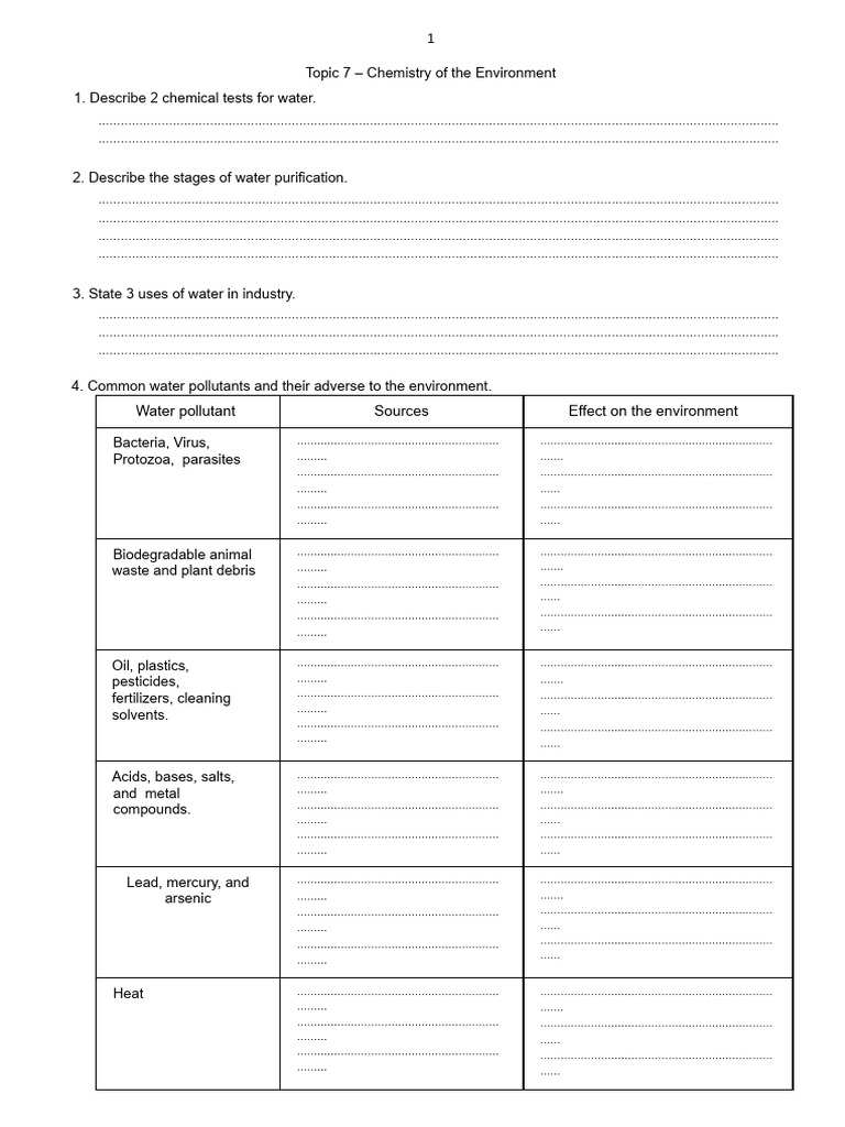 Environmental Chemistry and Water Purification | PDF | Oxide | Exhaust Gas