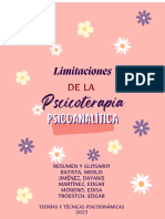 Limitaciones de La Psicoterapia Psicoanalítica (Resumen y Glosario) Batista, Merlis - Jiménez, Dayanis - Moreno, Edisa - Martínez, Edgar - Troestch, Edgar
