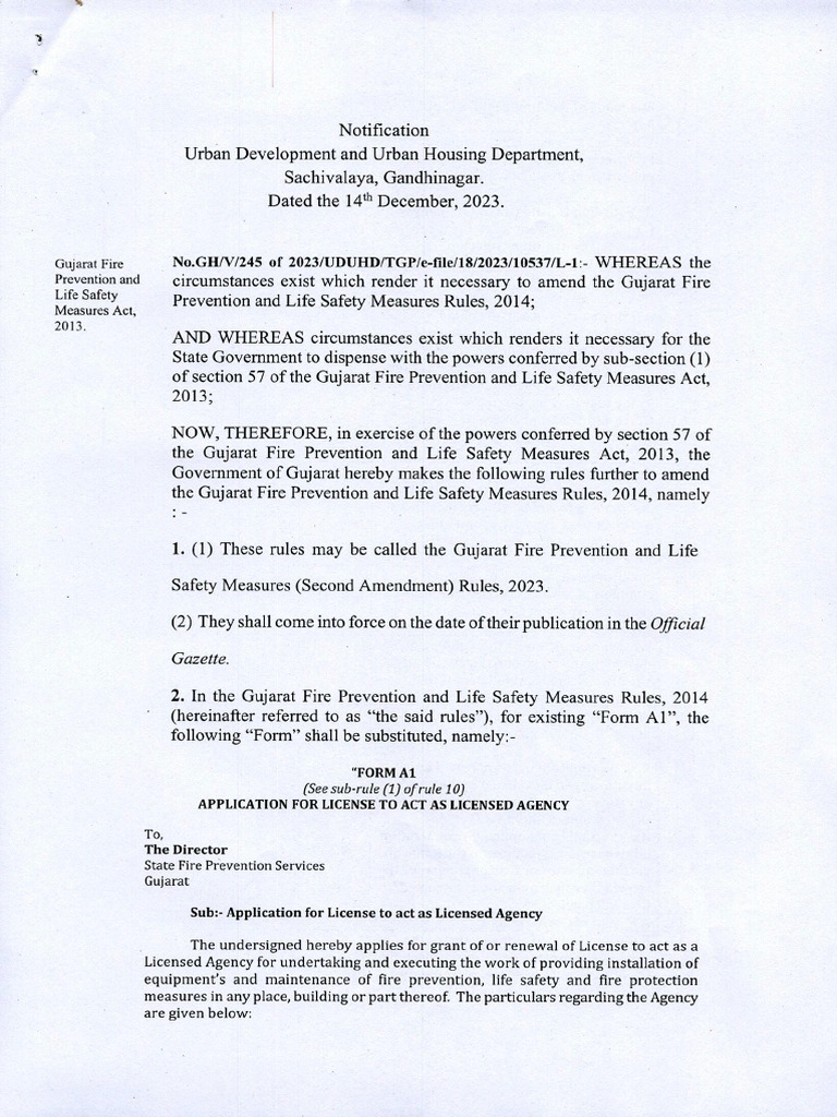 Gujarat Fire Prevention and Life Safety Measures (Second Amendment