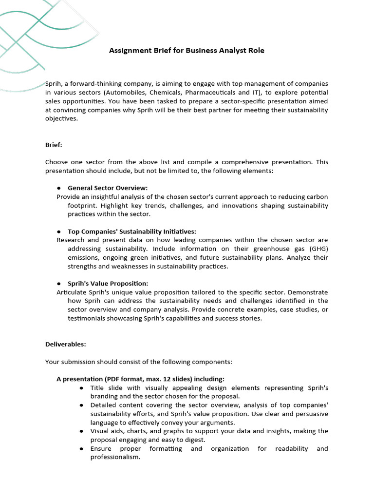 Business Analyst Sustainability Presentation | PDF | Sustainability