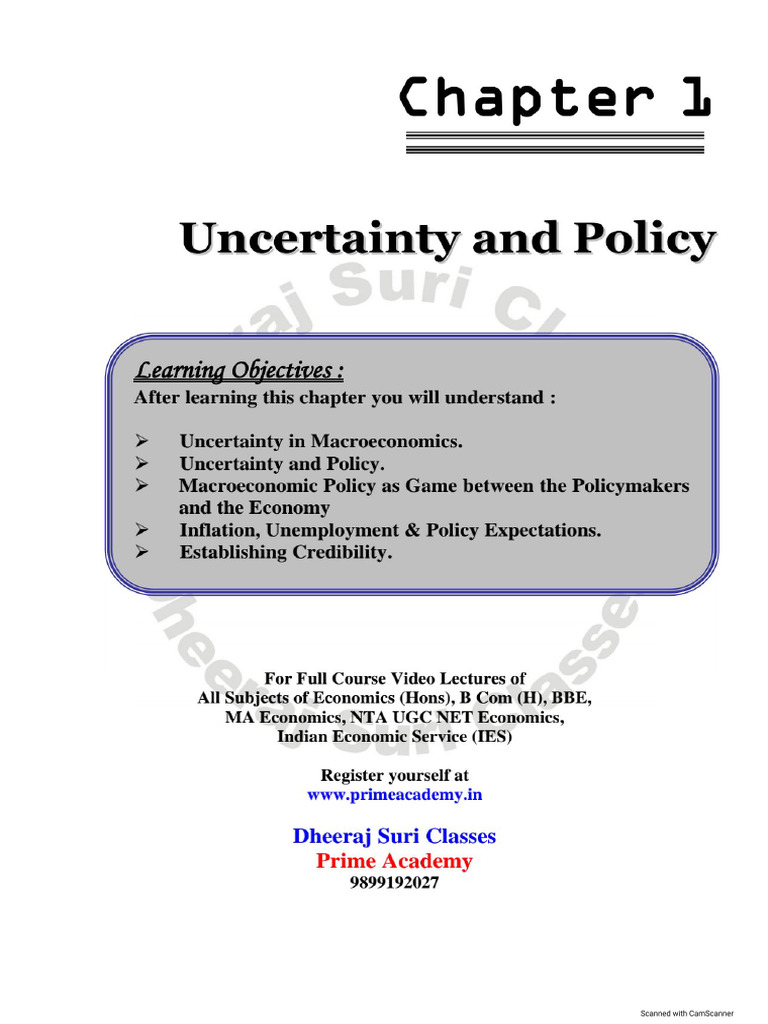 Chapter 1 Uncertainty And Policy Pdf