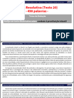 Etapa Resolutiva (Texto 20) - 498 Palavras - : Tema Da Redação Redija Um Texto Dissertativo Sobre