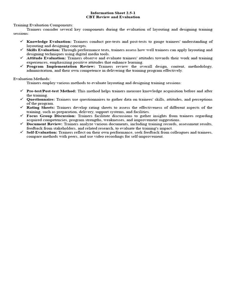 CBT Review and Evaluation | PDF
