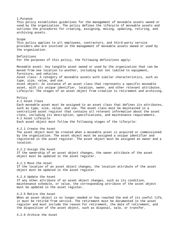 Chatgpt Moveableassetpolicy | PDF | Life Cycle Assessment | Regulatory ...